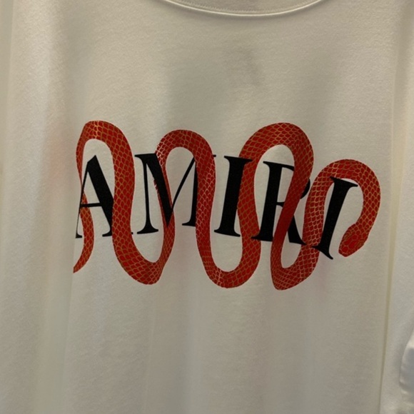MENS AMIRI SNAKE HEAVYWEIGHT COTTON TSHIRT . Size XXXL - Picture 2 of 9